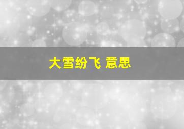 大雪纷飞 意思